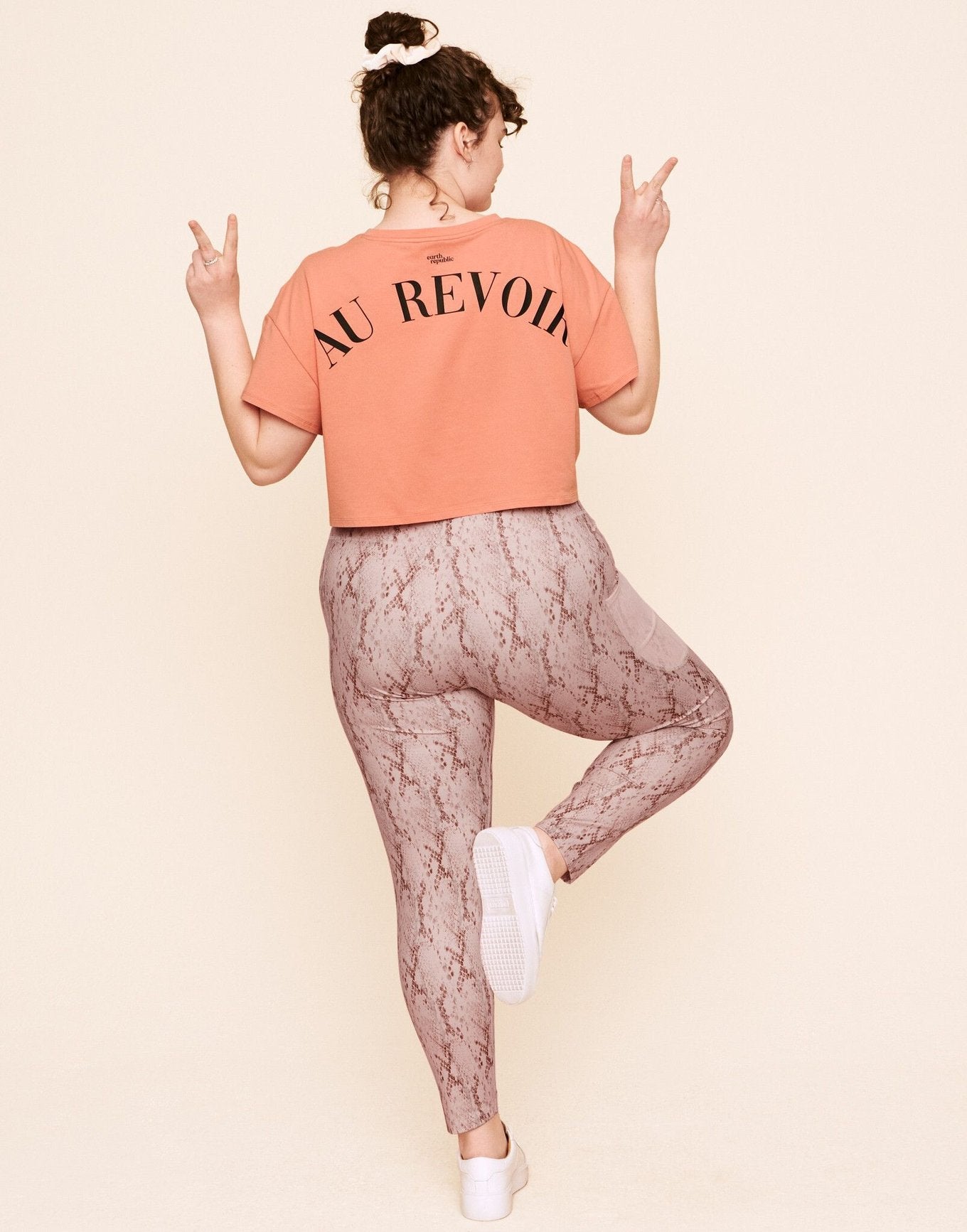 Austyn Cropped Crew Neck Tee Print