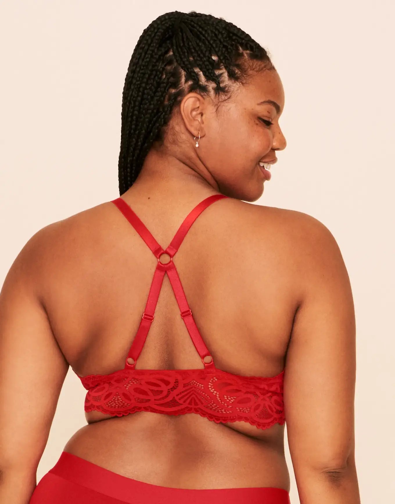 Maisie Longline Bralette Lined Red