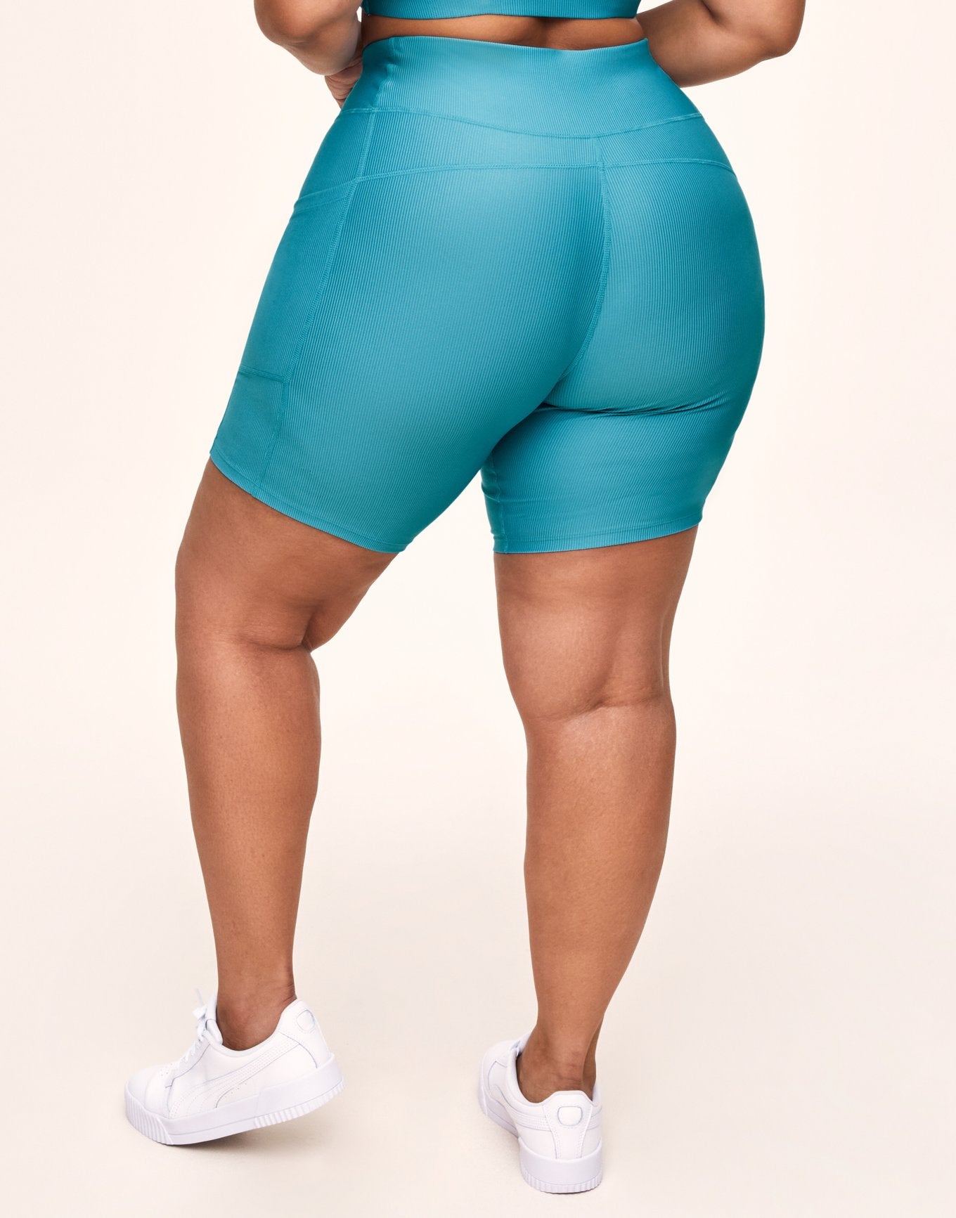 Remy Rib Lace-Up Biker Short Blue