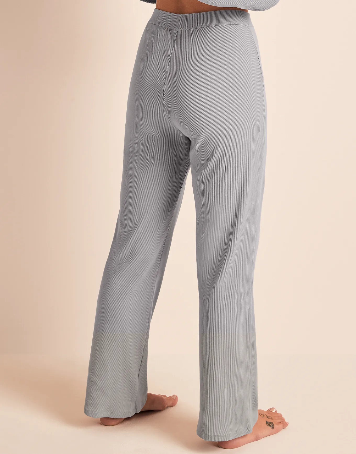 Rib Boyfriend Pant Gray