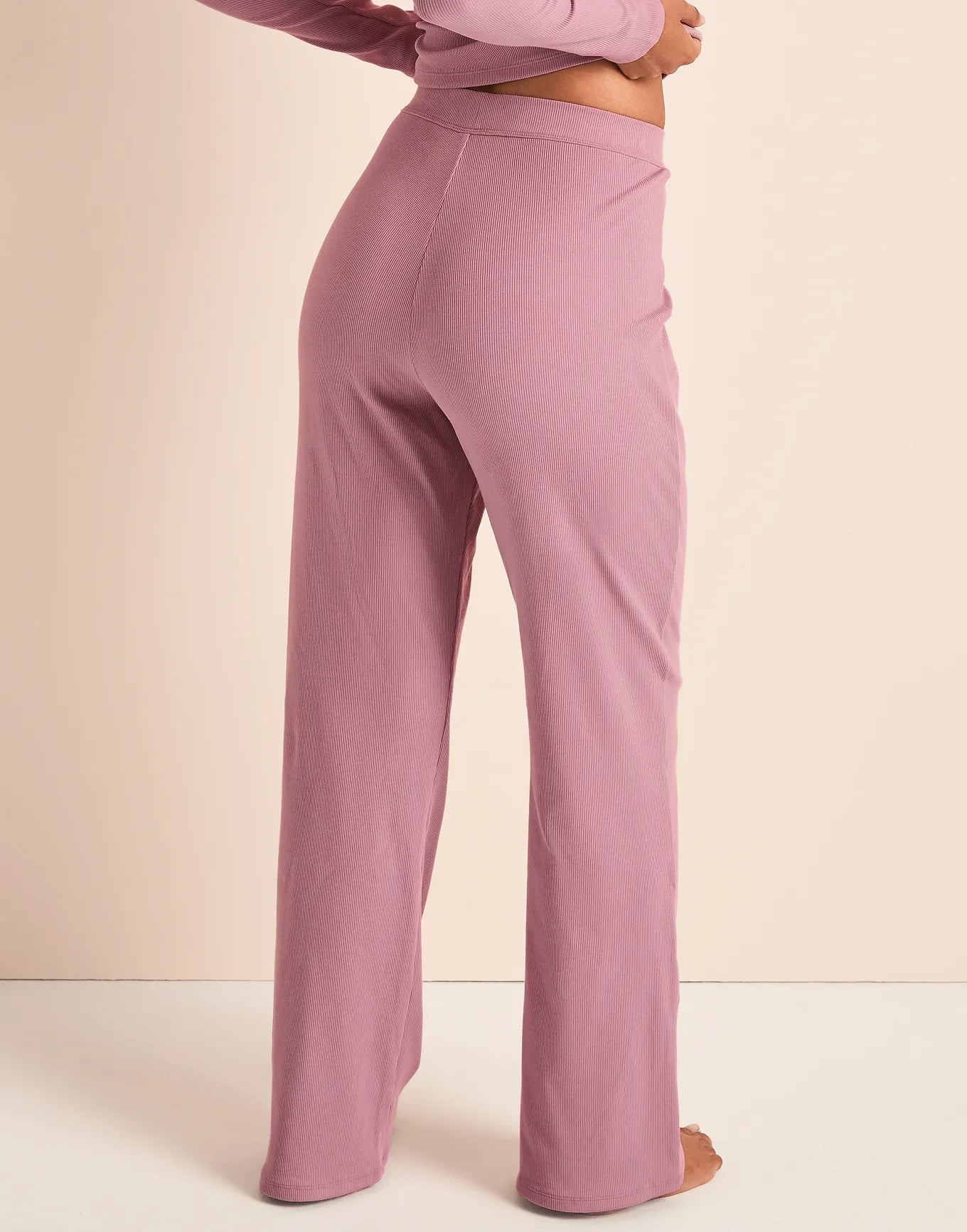 Rib Boyfriend Pant Purple