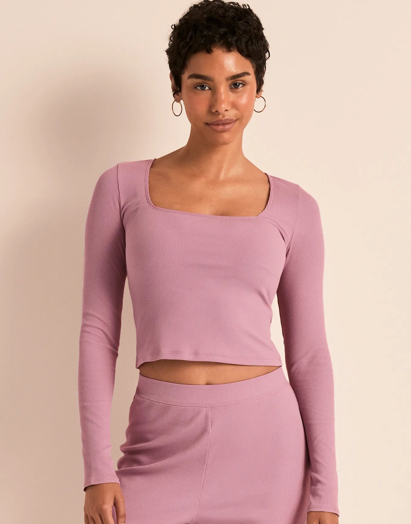 Rib Long Sleeve Purple