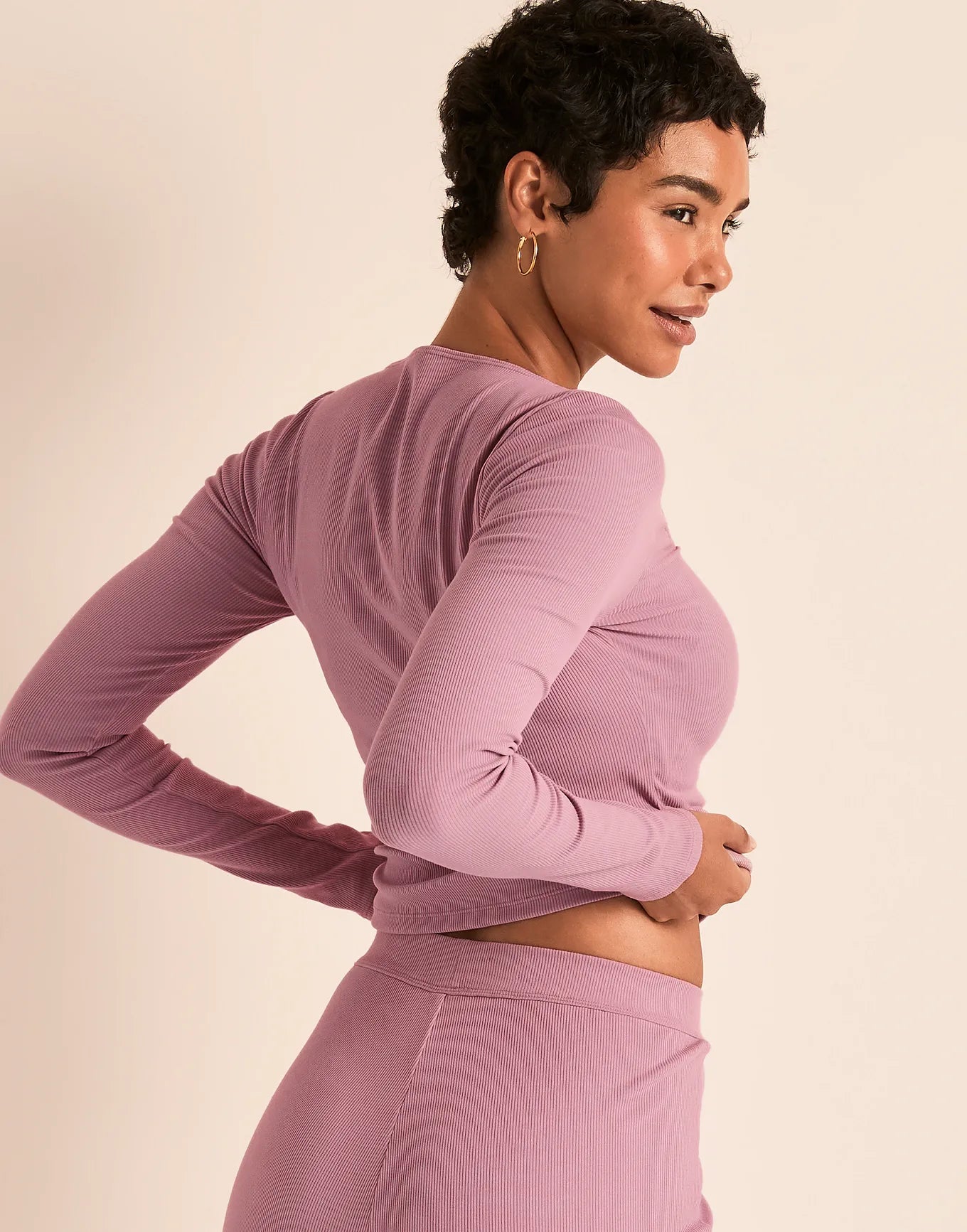 Rib Long Sleeve Purple