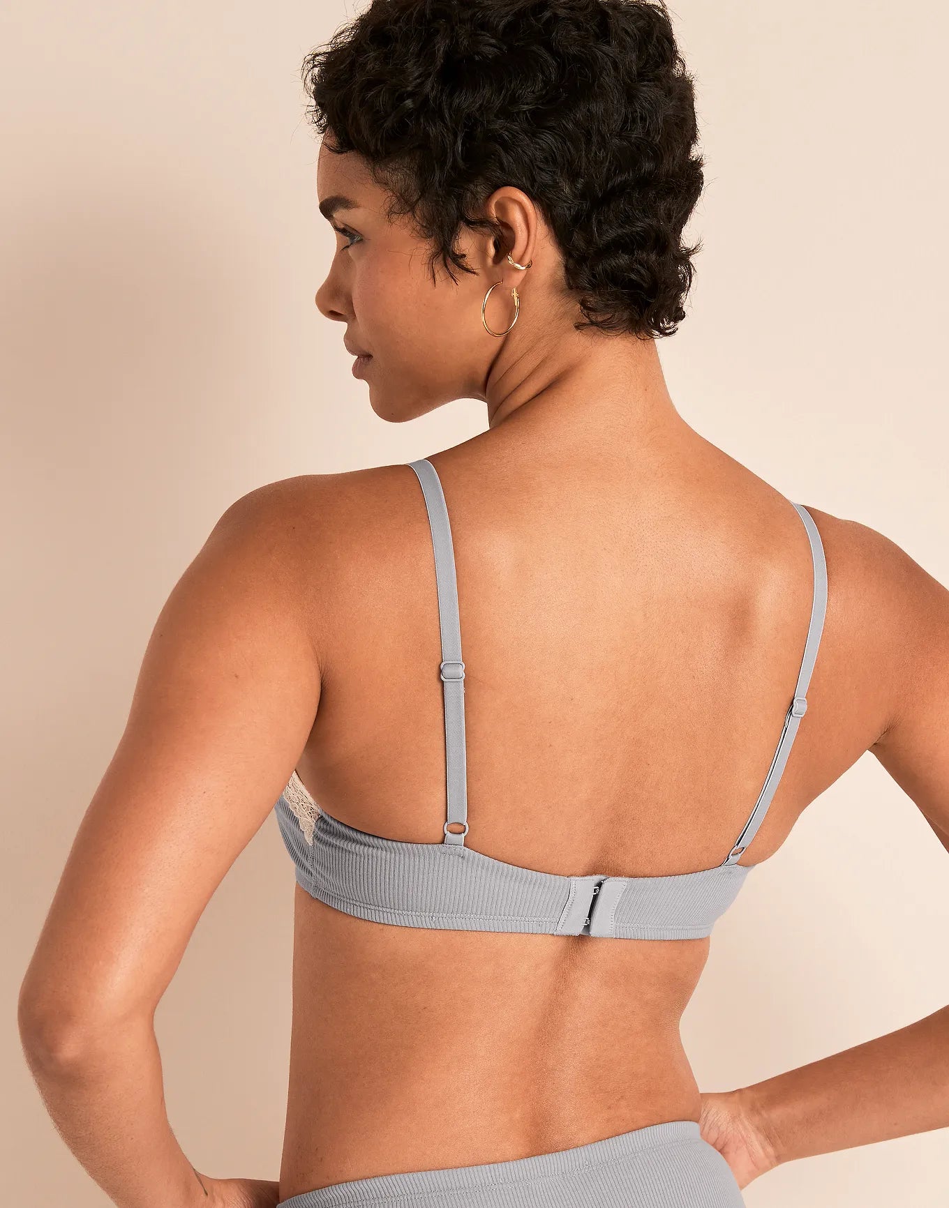 Rib Wireless Scoop Unlined Gray
