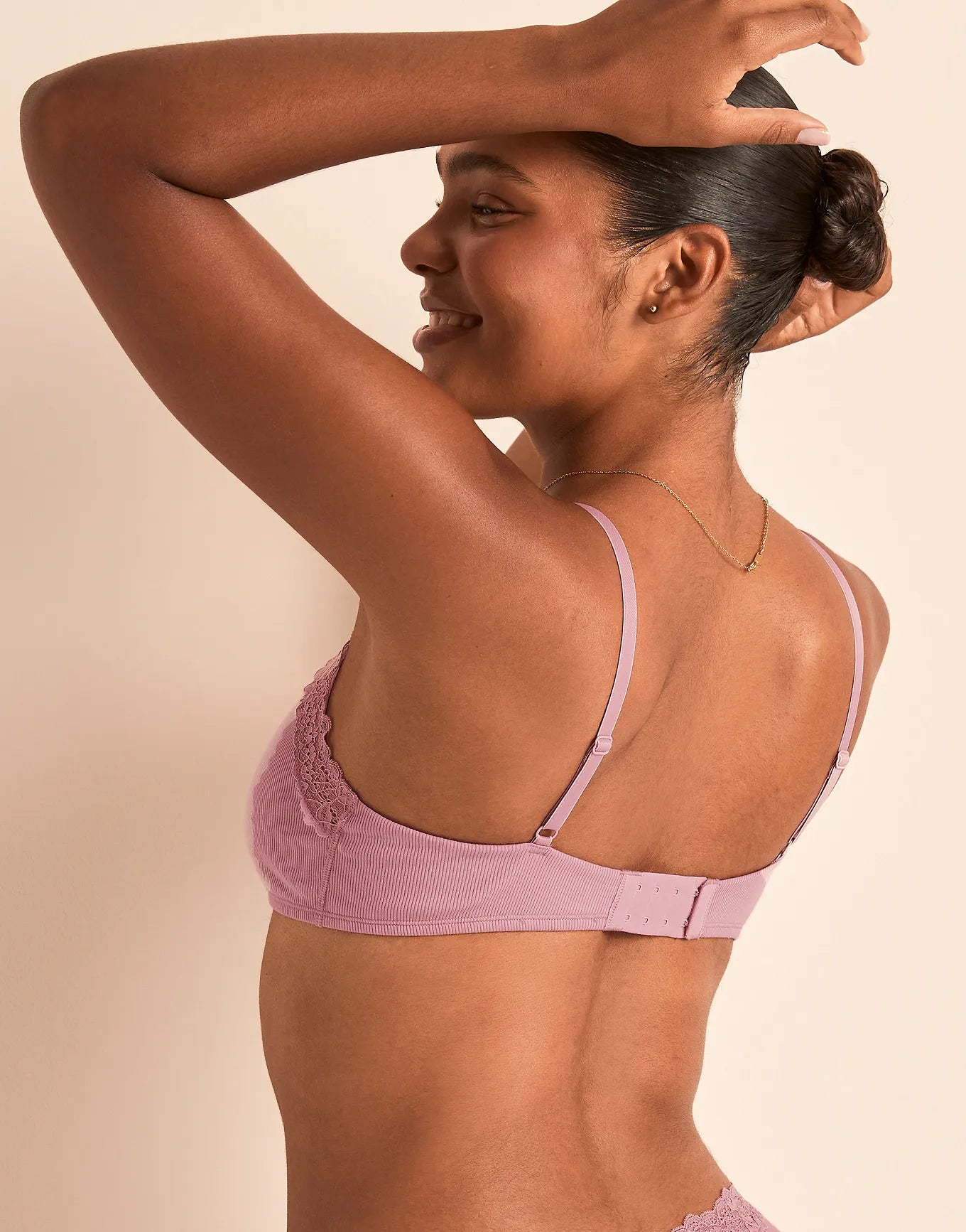 Rib Wireless Scoop Unlined Purple