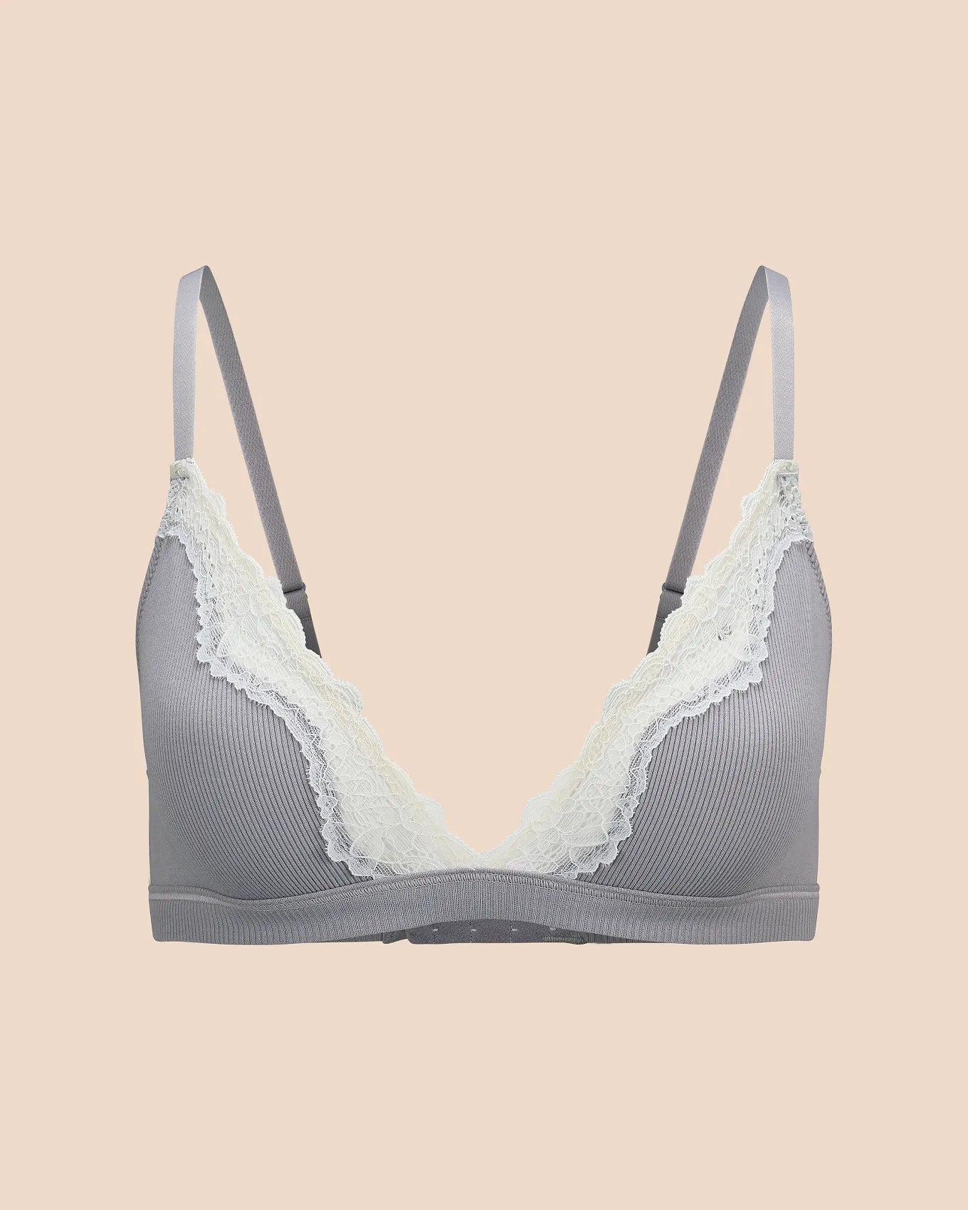 Rib Wireless Triangle Unlined Gray