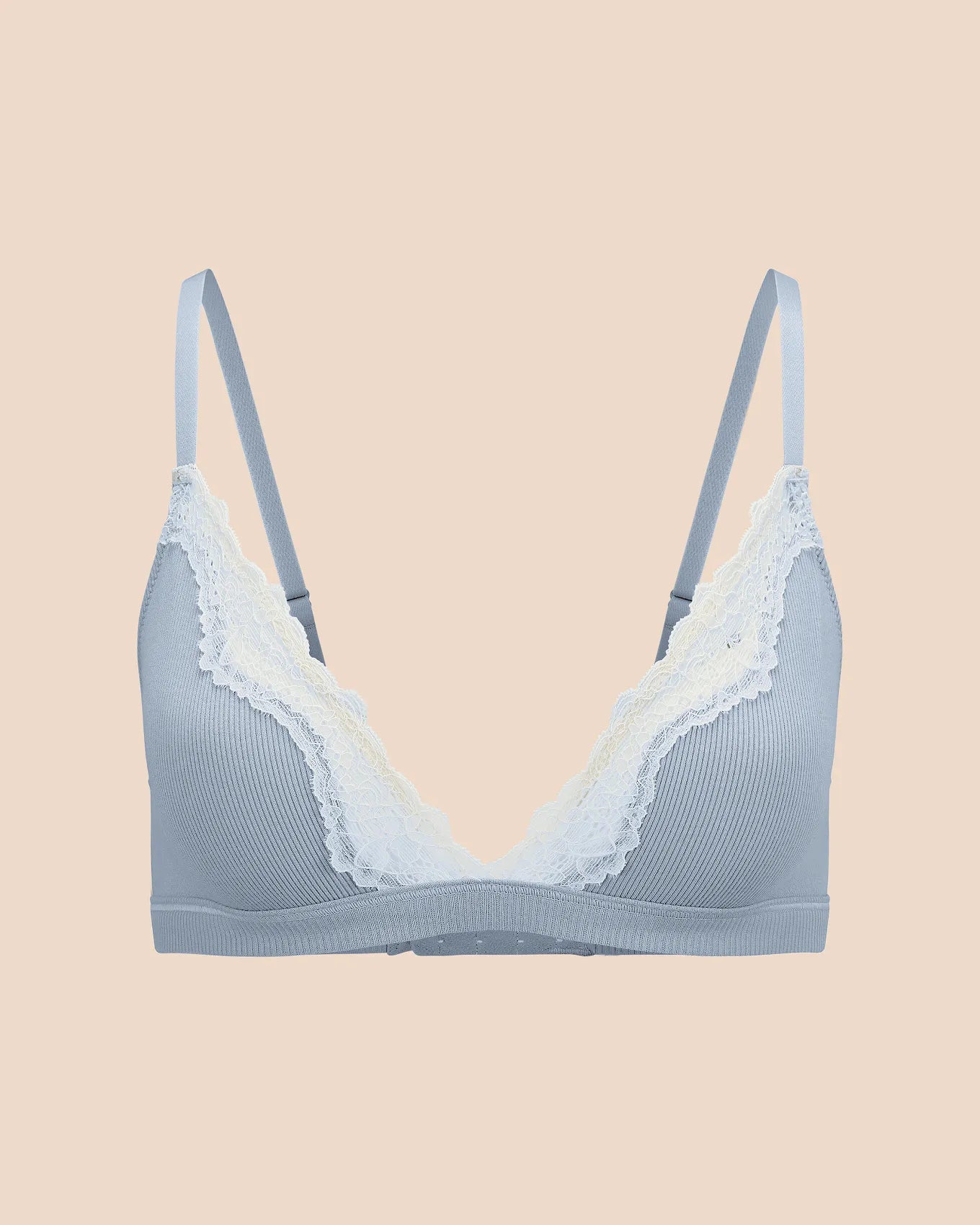 Rib Wireless Triangle Unlined Blue