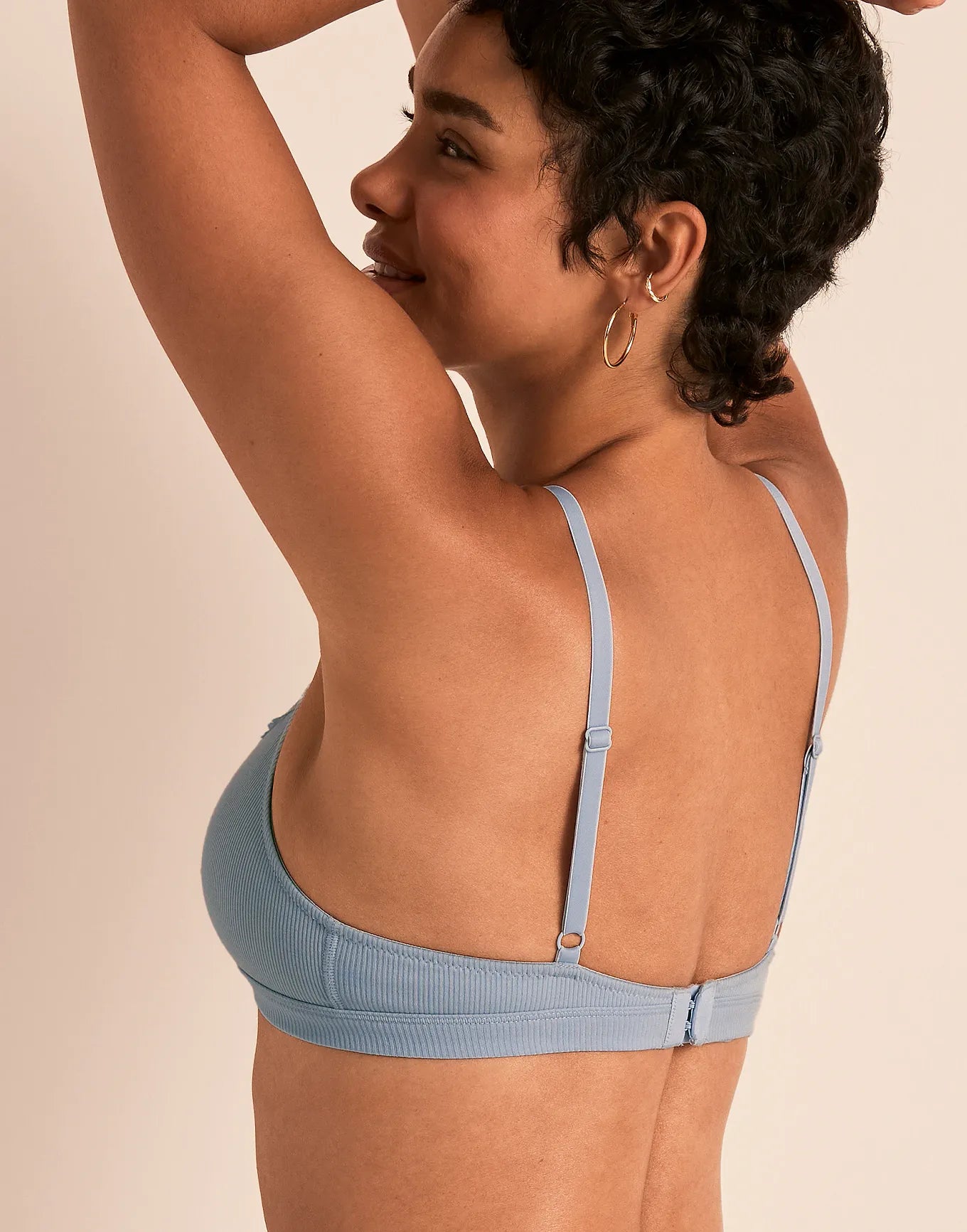 Rib Wireless Triangle Unlined Blue