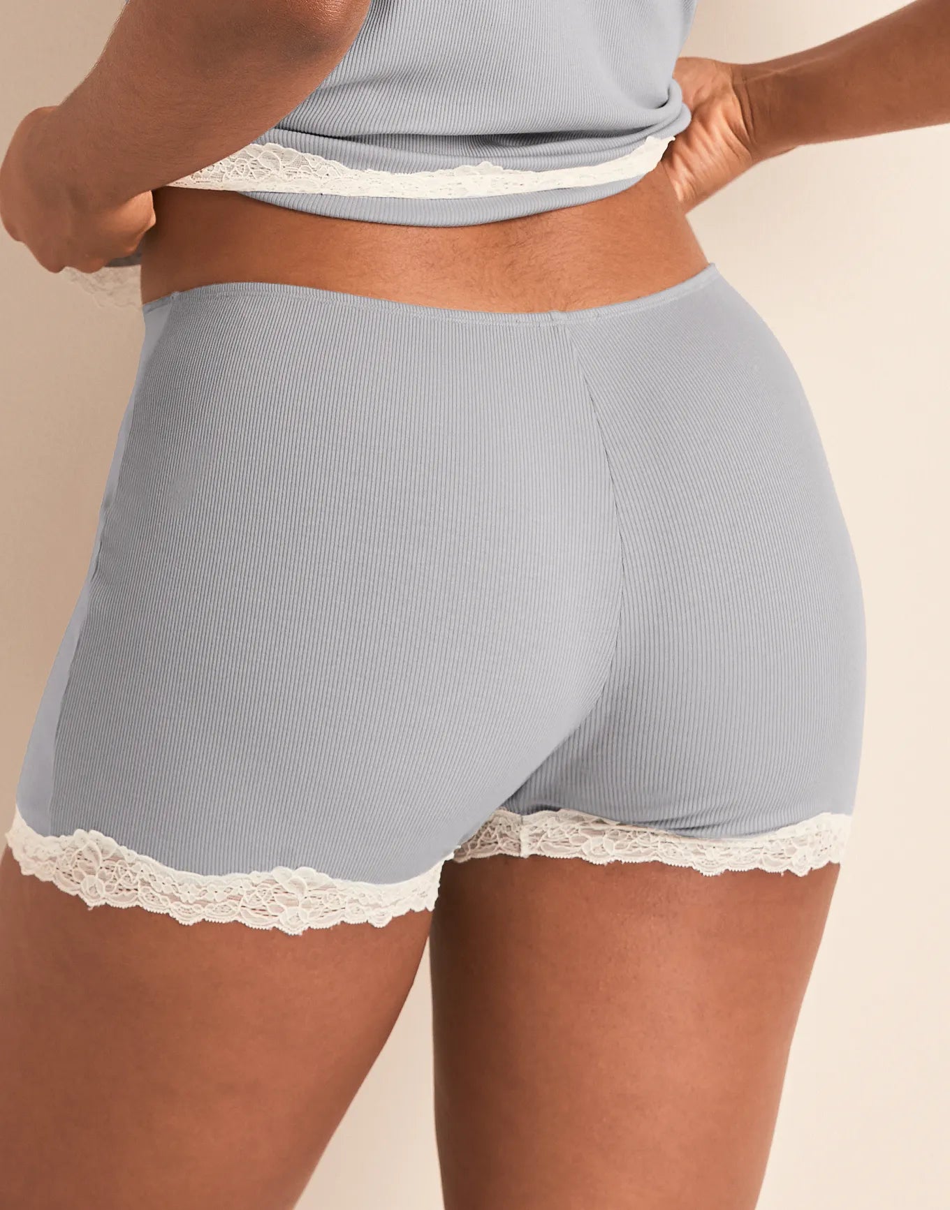 Rib Biker Short Gray