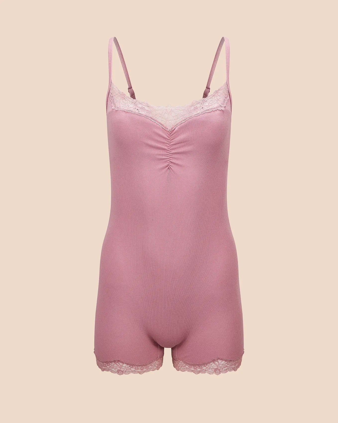 Rib Romper Purple