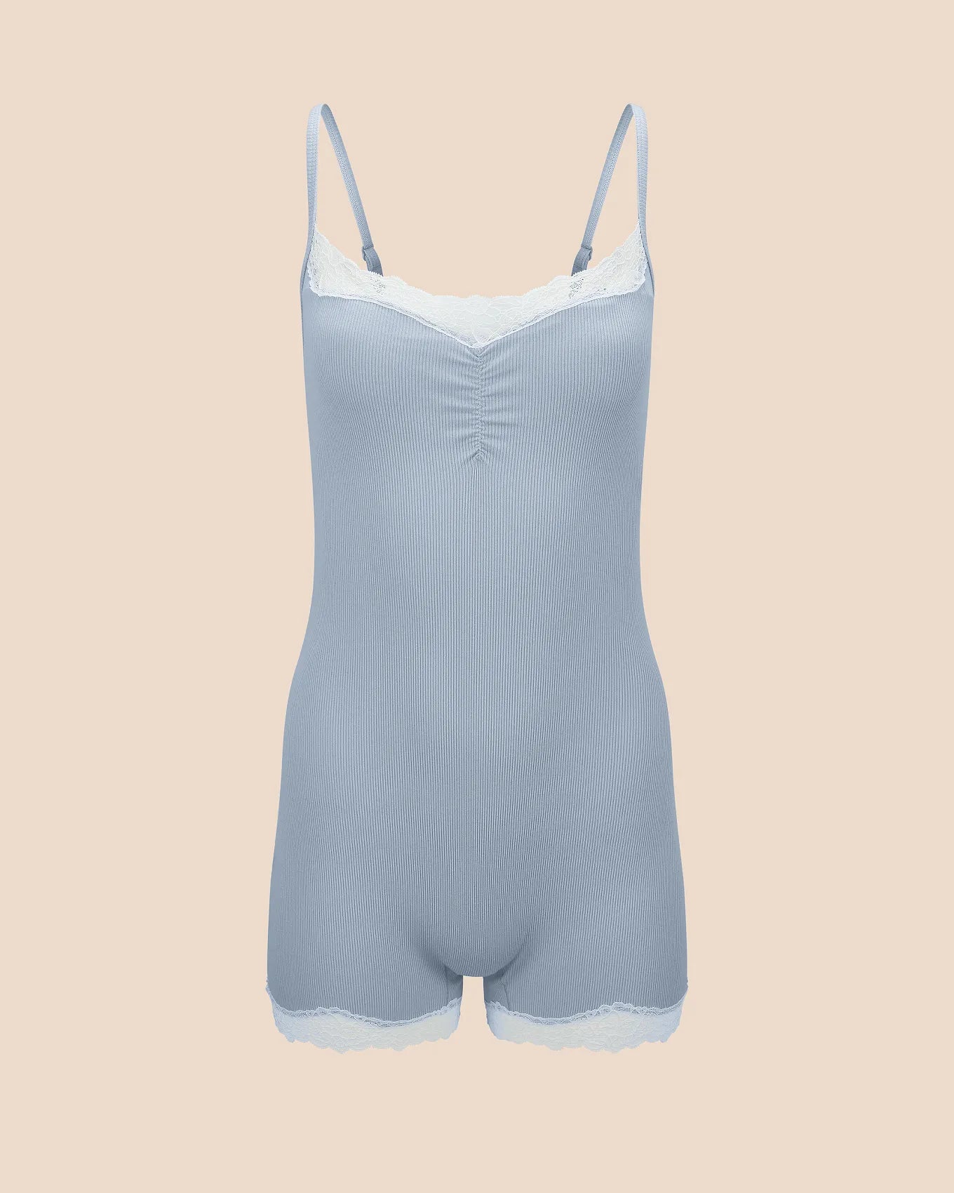 Rib Romper Blue