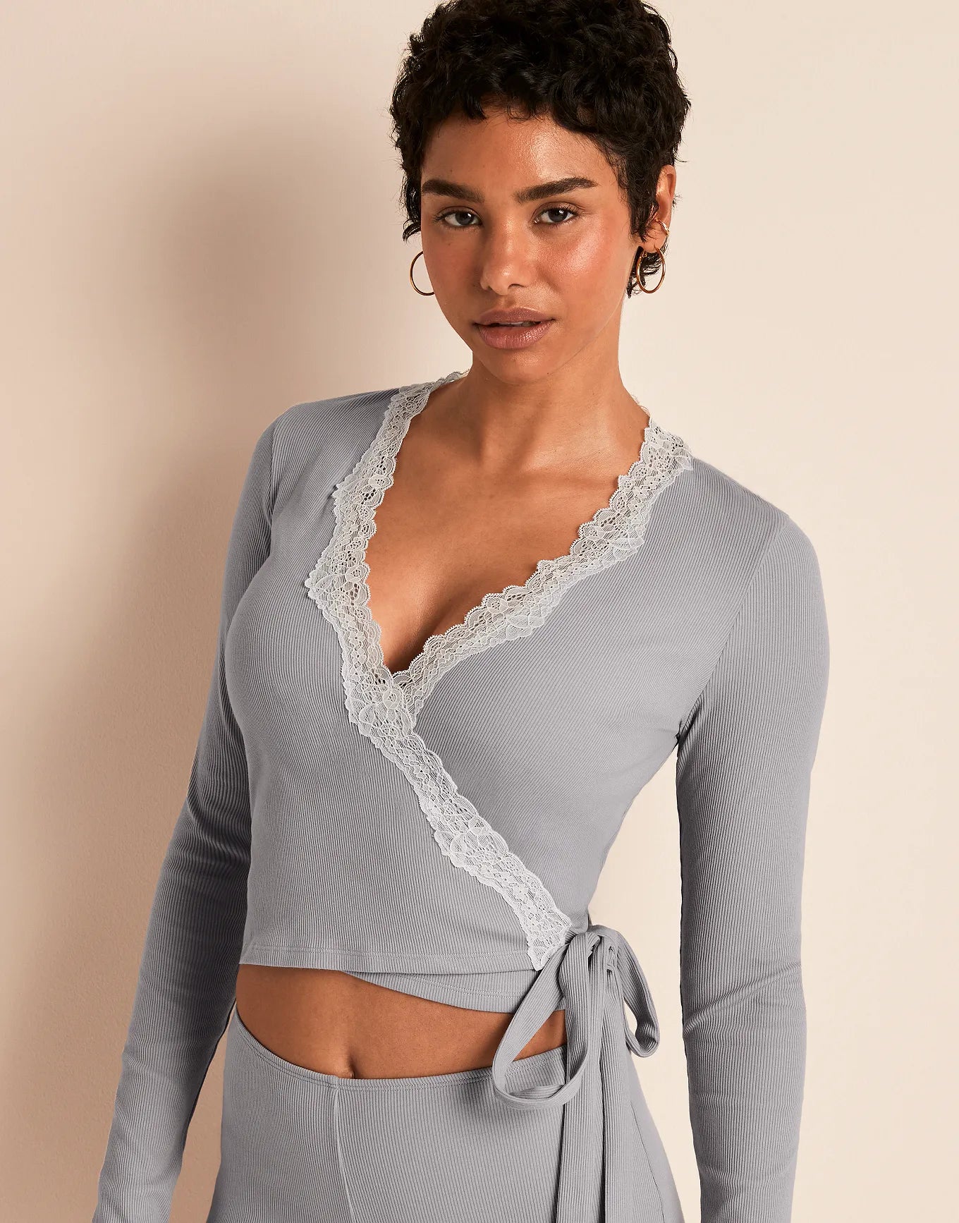 Rib Ballet Wrap Gray