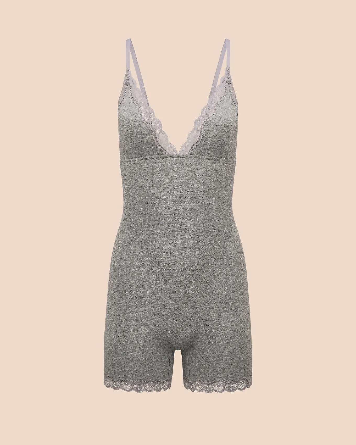 Jersey Romper Unlined Gray