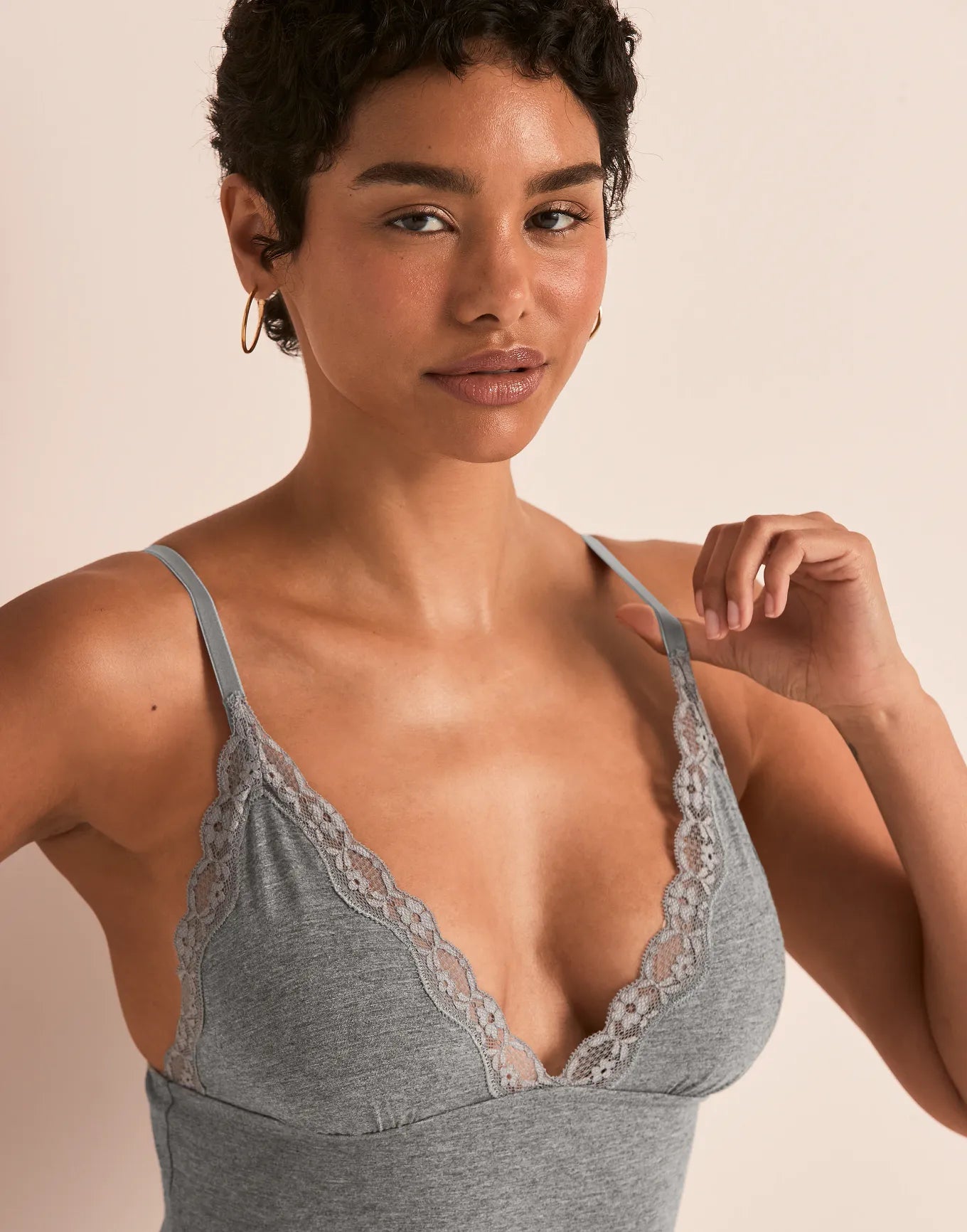 Jersey Romper Unlined Gray