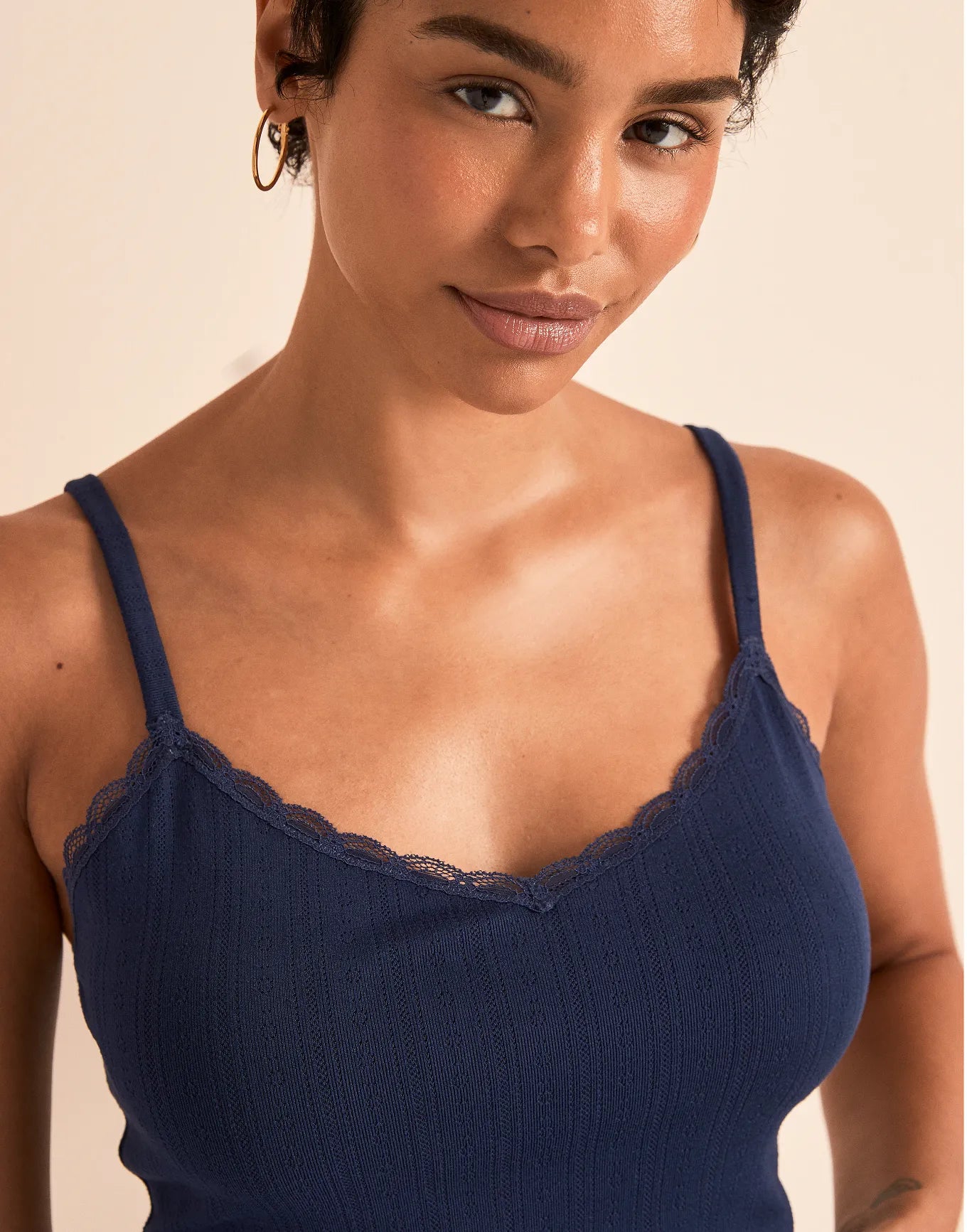 Pointelle Cami Blue