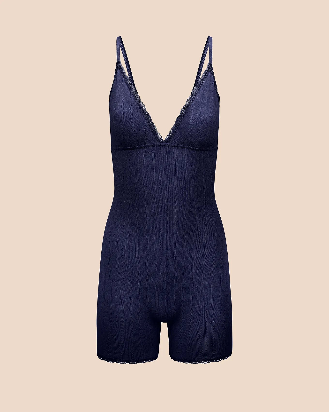 Pointelle Romper Blue