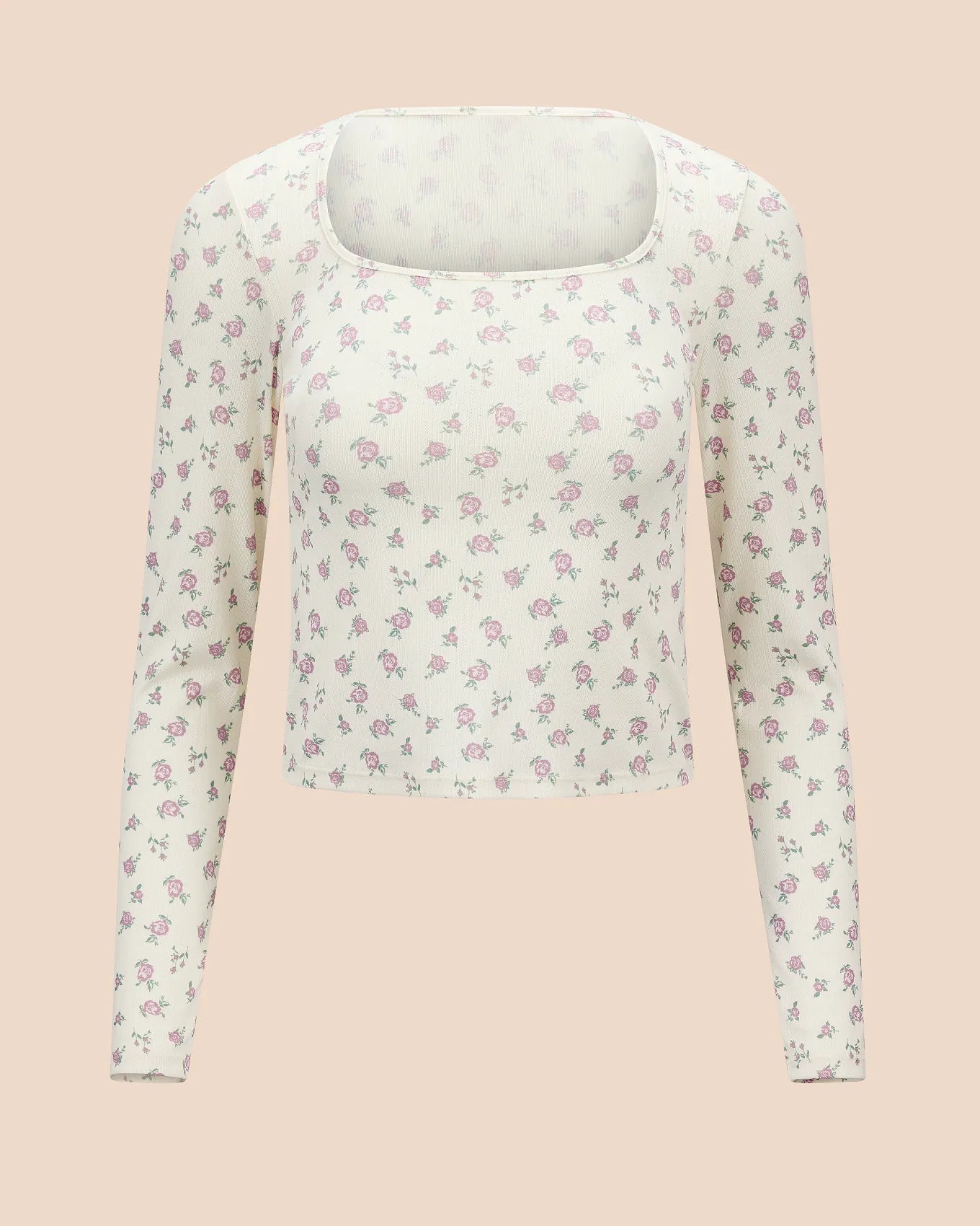 Pointelle Long Sleeve Print