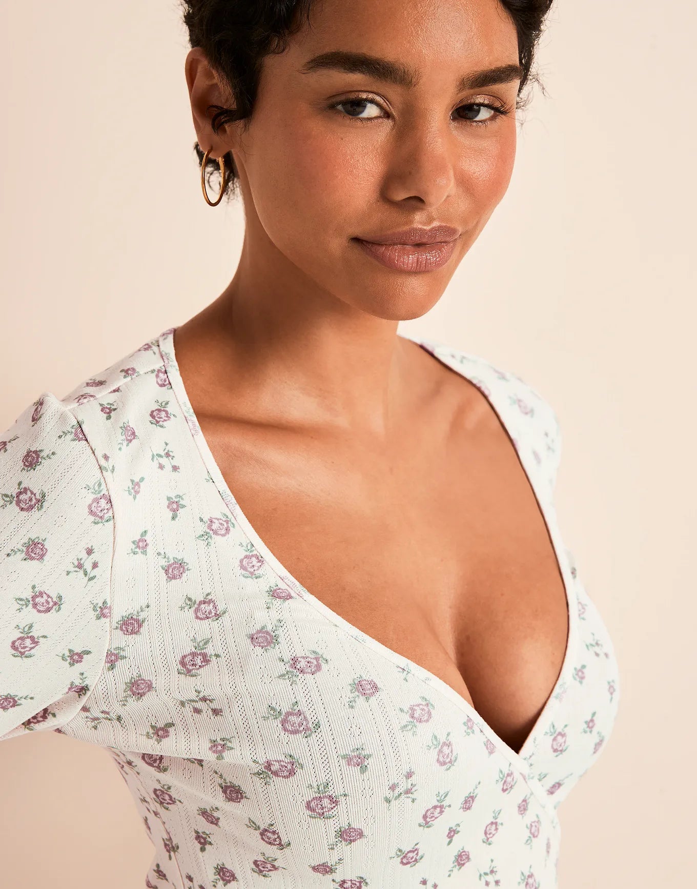 Pointelle Ballet Wrap Print