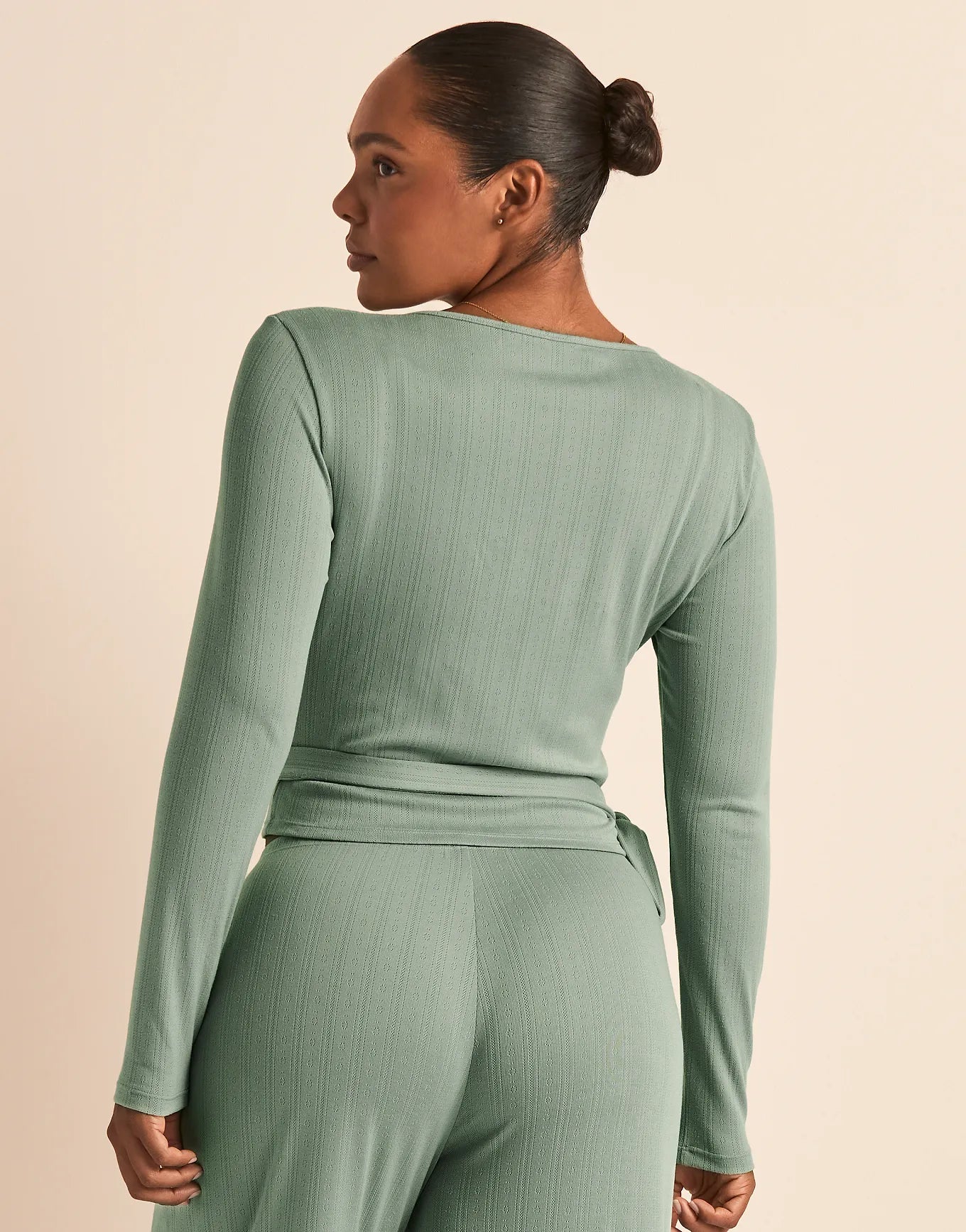Pointelle Ballet Wrap Green