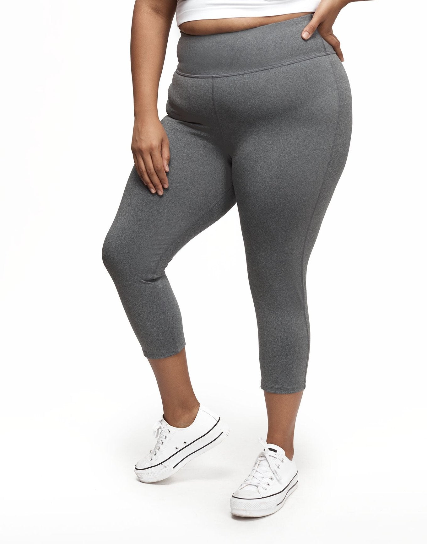 Haley Heathered Crop Gray