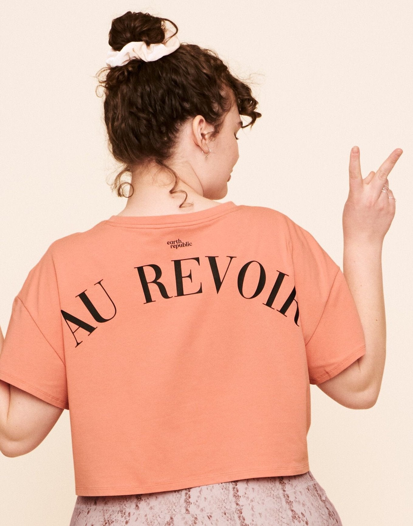 Austyn Cropped Crew Neck Tee Print