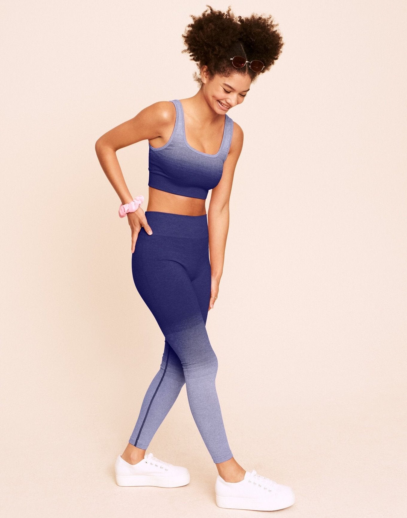 Maeve Ombre Sports Bra Contour Blue
