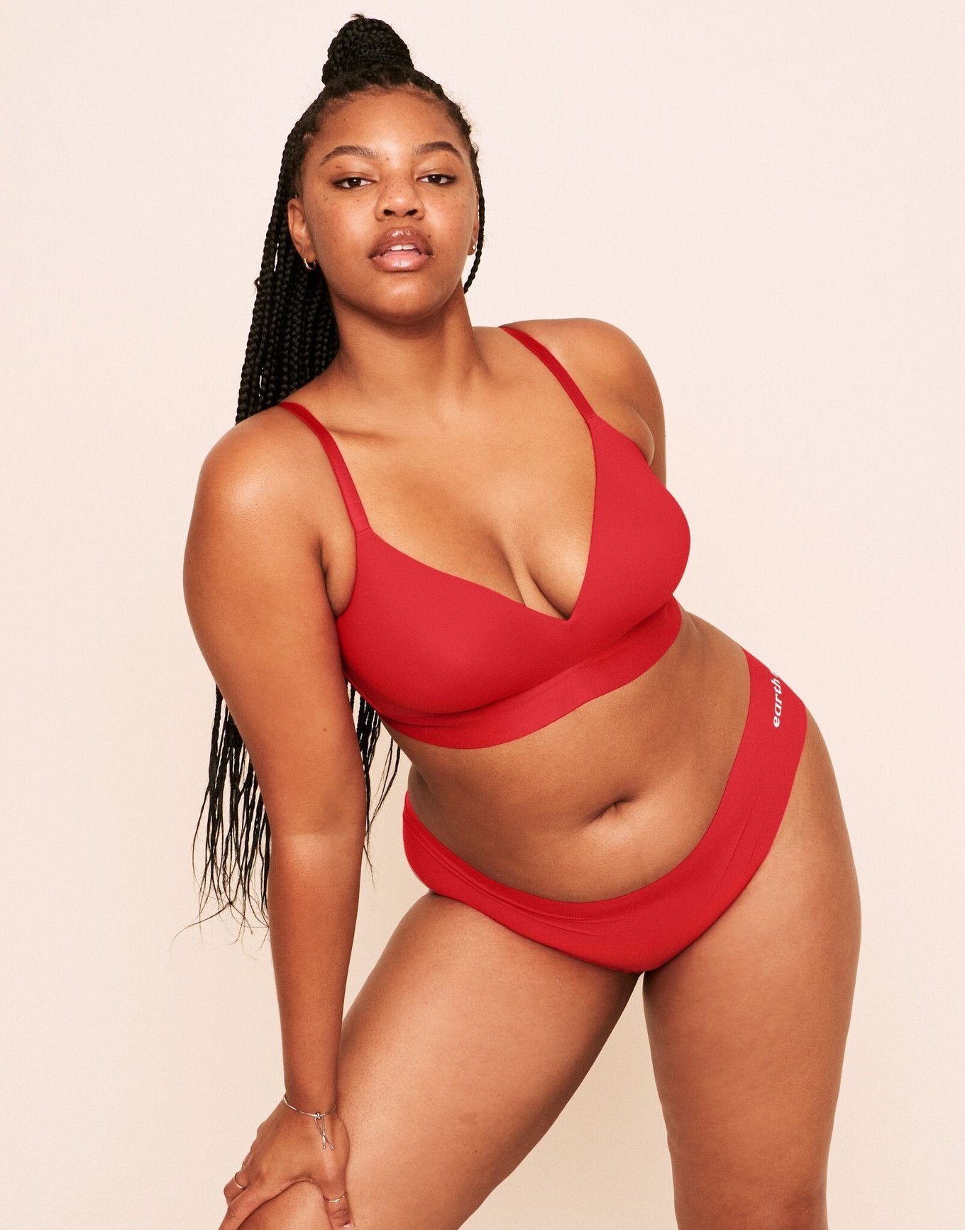 Makenna Lightly Lined Wireless Bra Lined Red