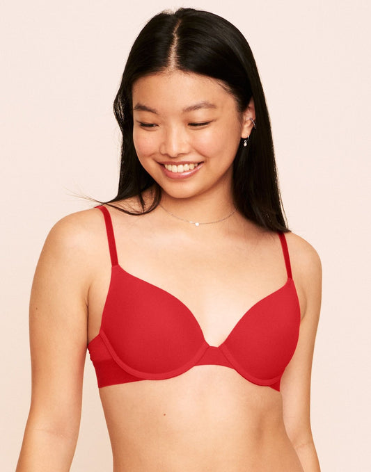 Jordyn Plunge Push Up Bra Push Up Red