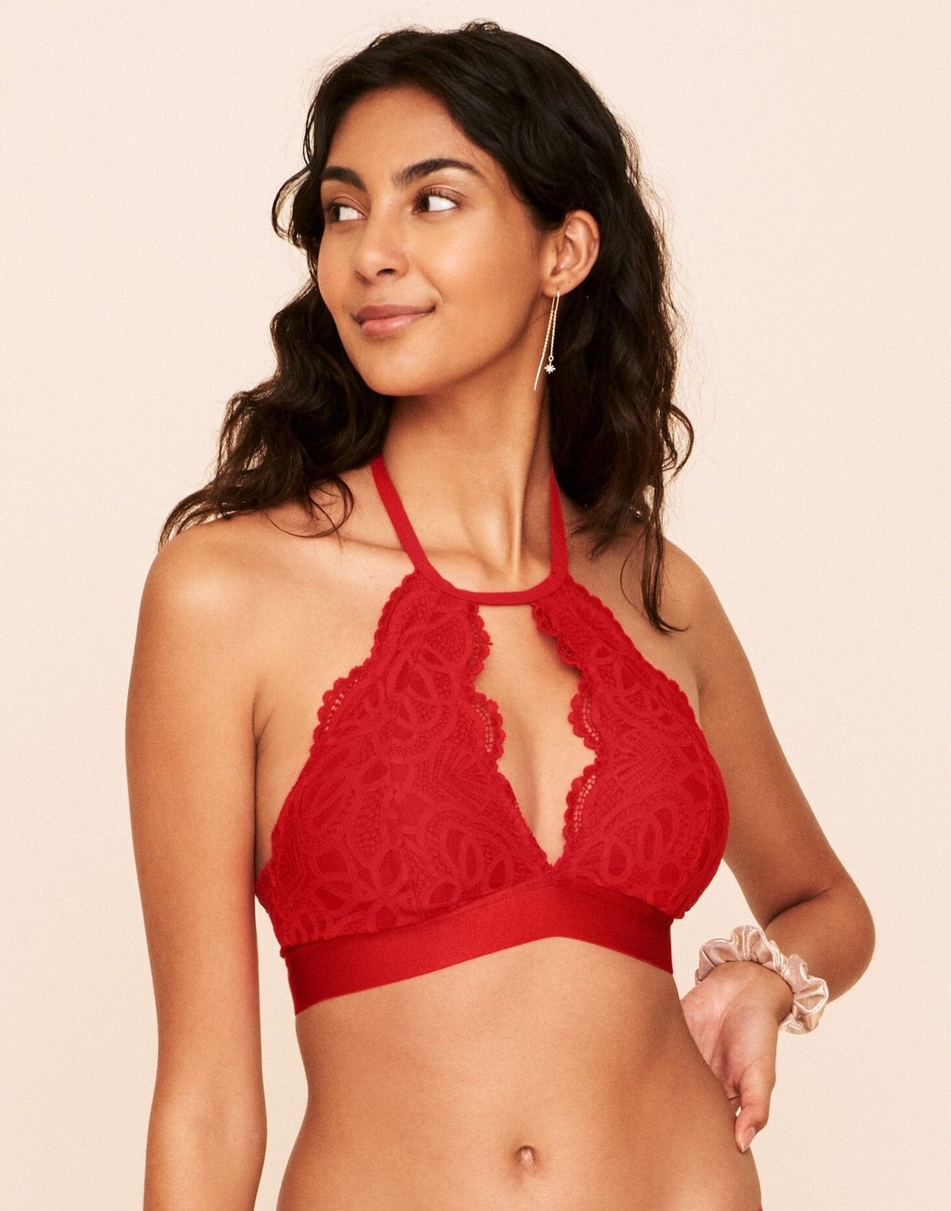 Rylan Halter Bralette Lined Red