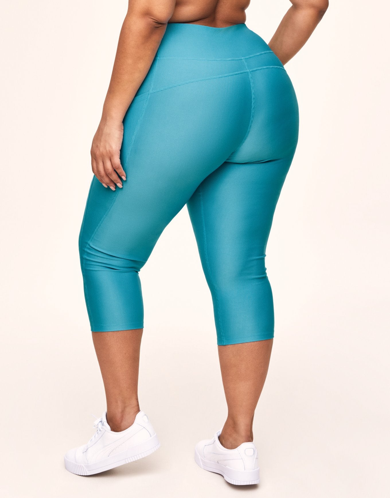 Remy Rib Lace-Up Crop Blue