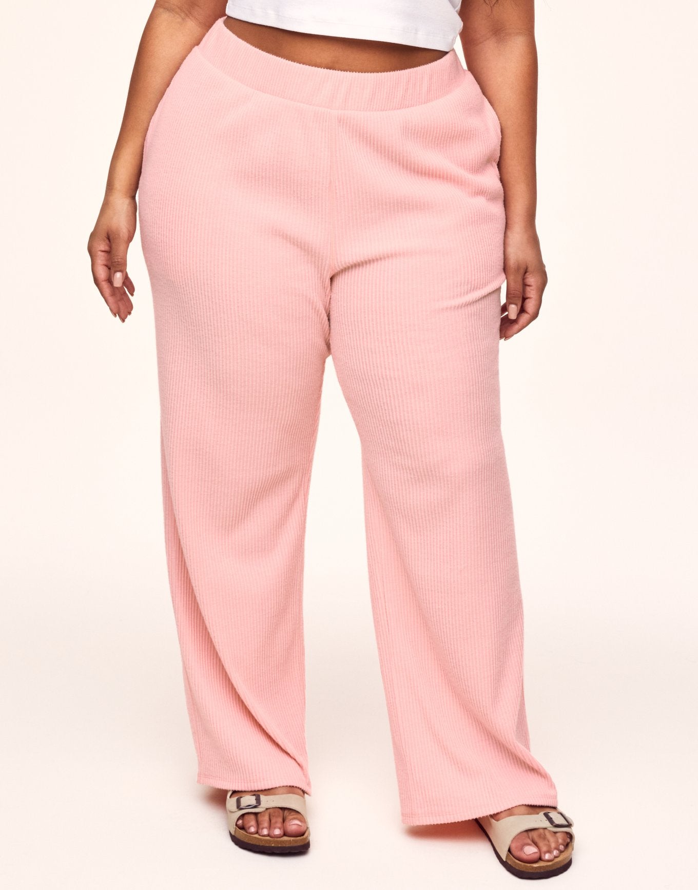 Riley Rib Lounge Pant Pink