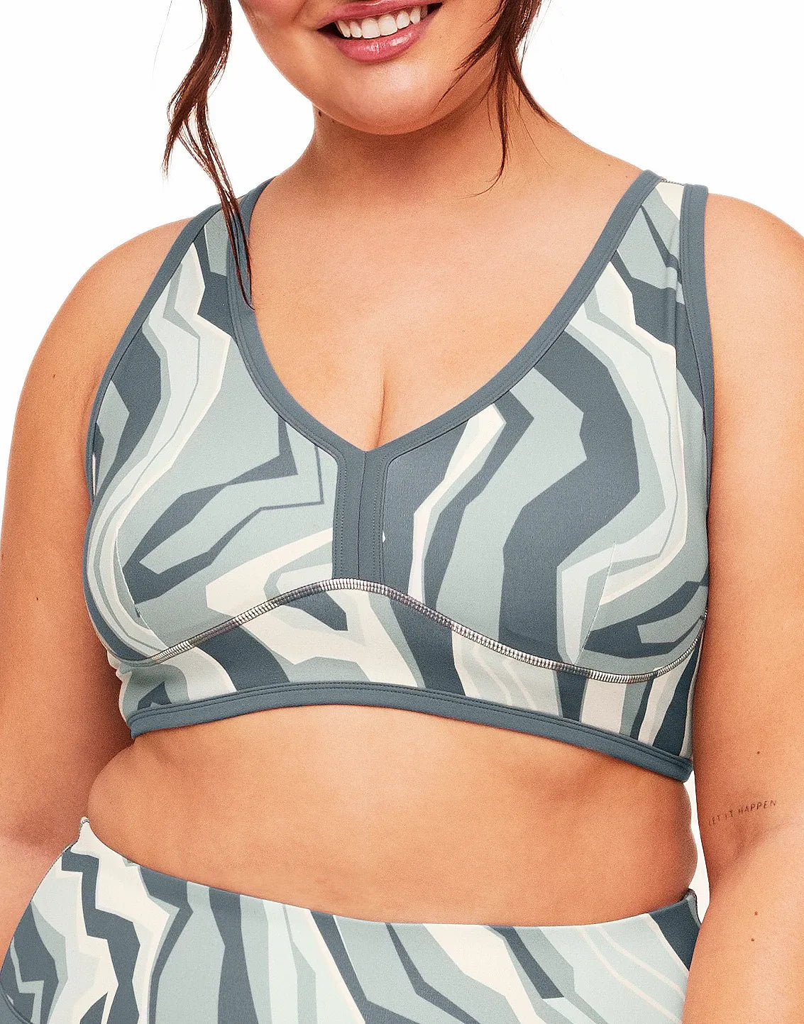 Tori Plunge Sports Bra Lined Print