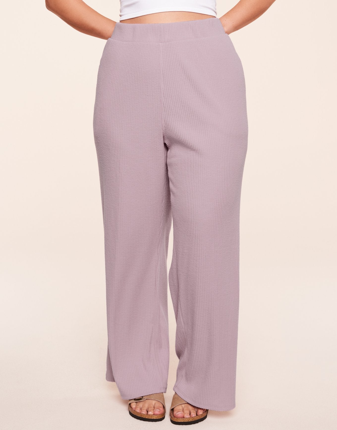 Riley Rib Lounge Pant Purple