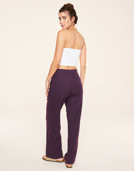 Riley Rib Lounge Pant Purple