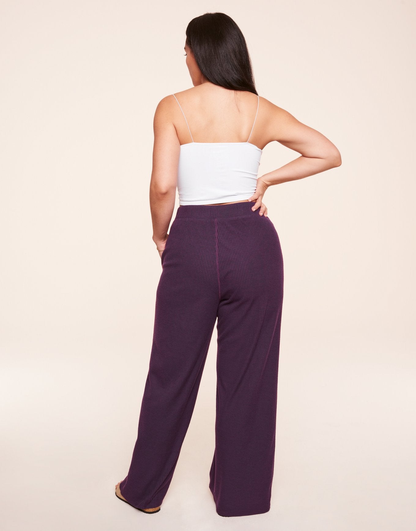 Riley Rib Lounge Pant Purple