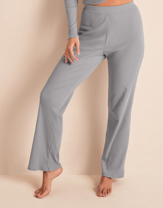 Rib Boyfriend Pant Gray