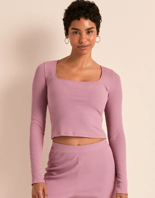 Rib Long Sleeve Purple