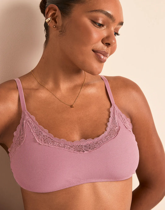 Rib Wireless Scoop Unlined Purple