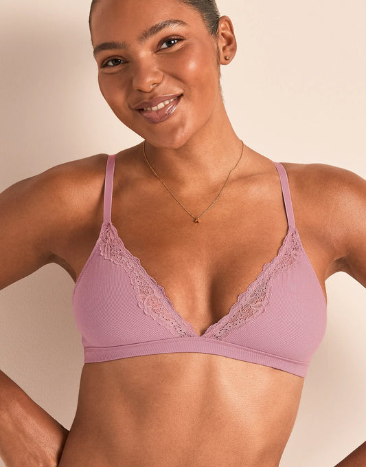 Rib Wireless Triangle Unlined Purple