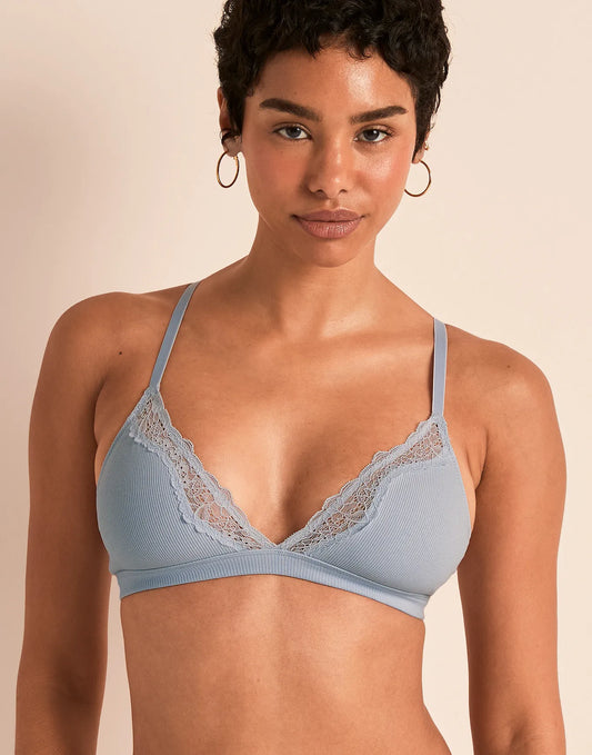 Rib Wireless Triangle Unlined Blue