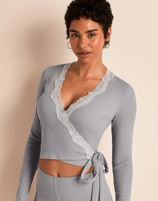 Rib Ballet Wrap Gray