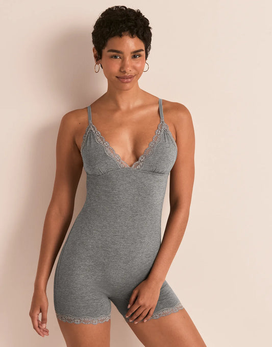 Jersey Romper Unlined Gray