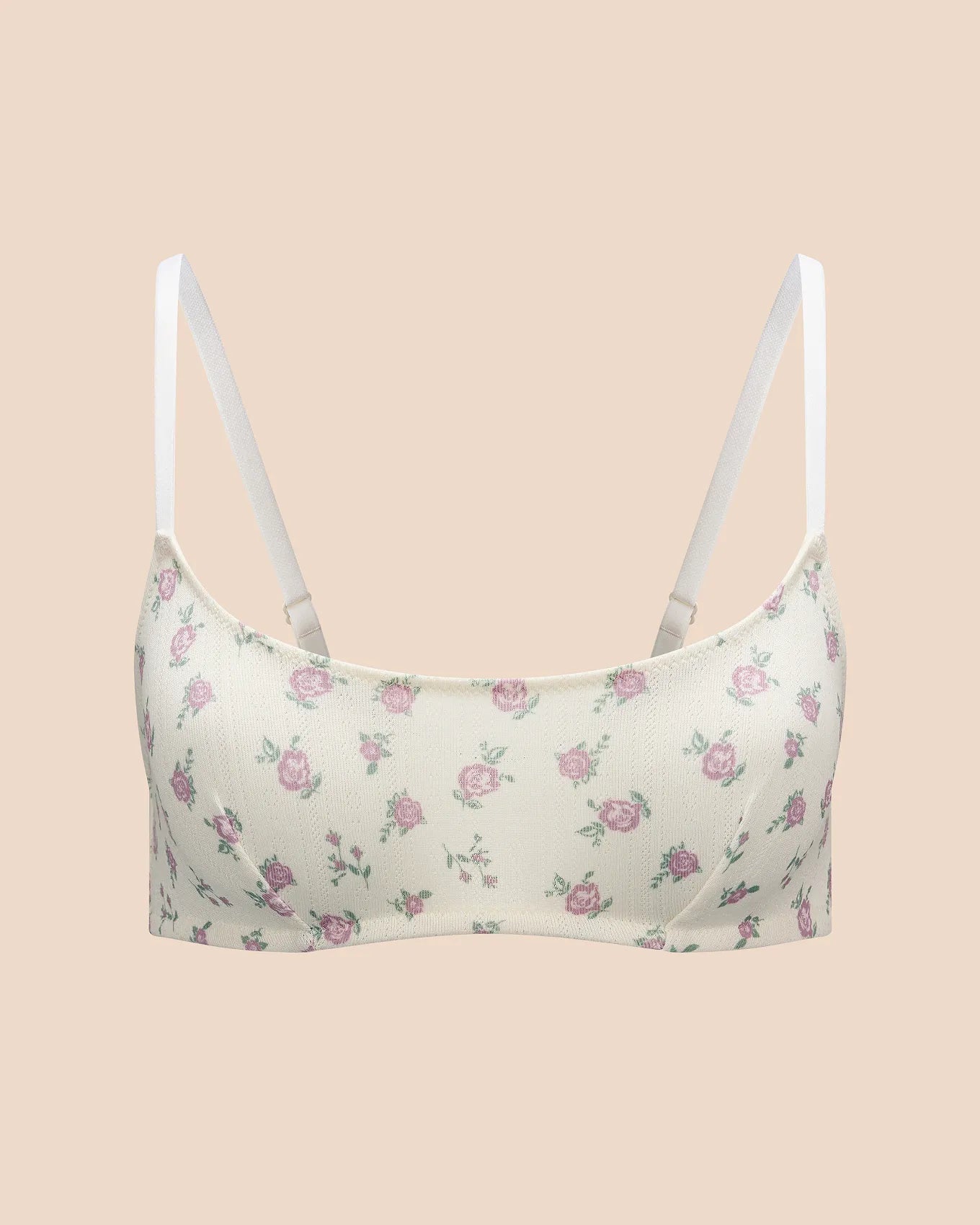 Pointelle Wireless Scoop Unlined Print