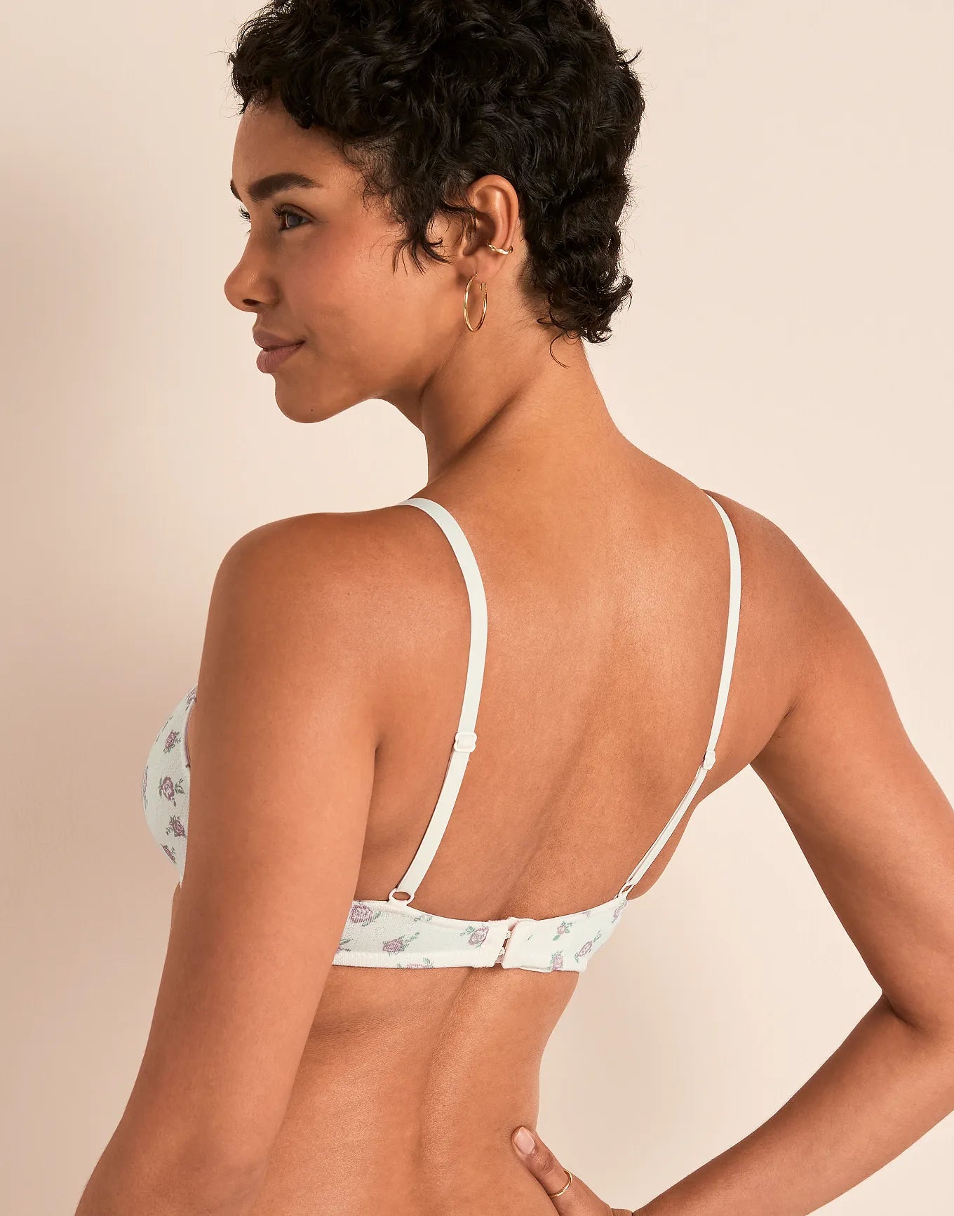 Pointelle Wireless Scoop Unlined Print