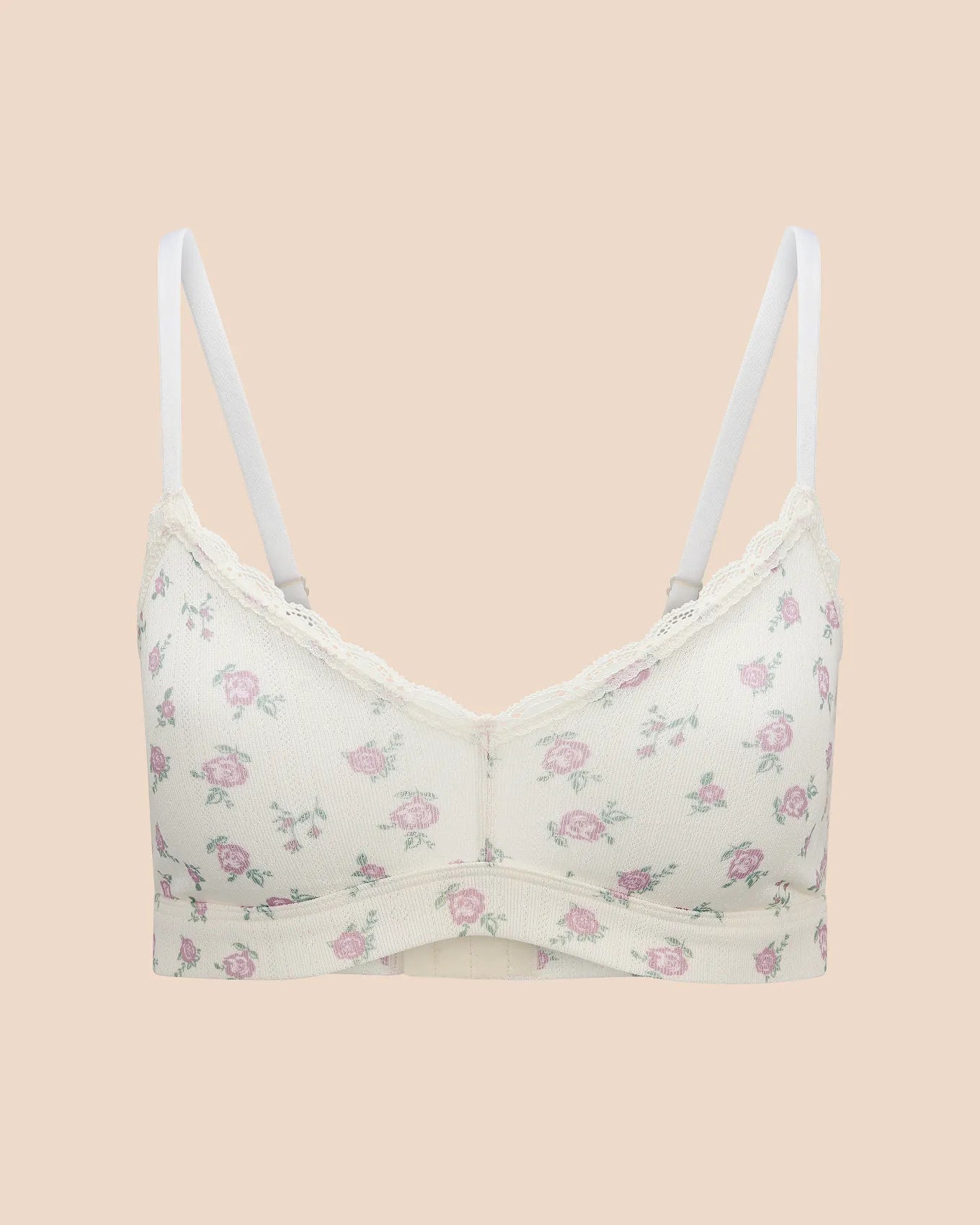 Pointelle Wireless Triangle Unlined Print