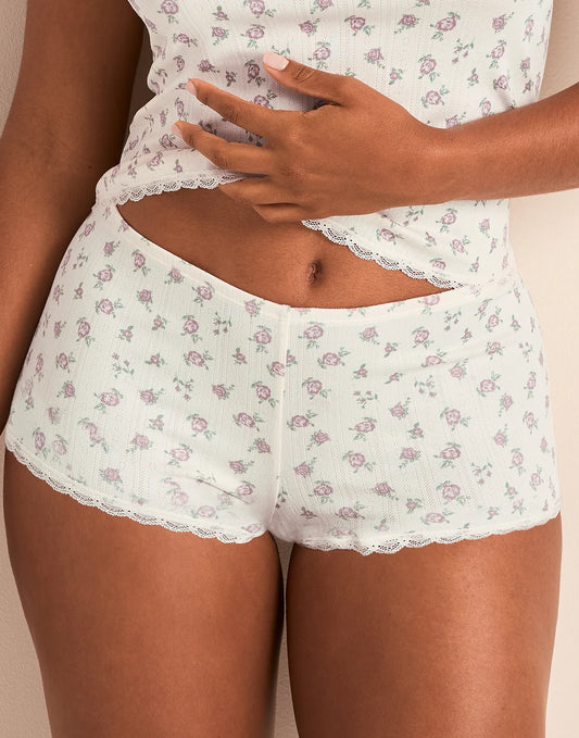Pointelle Short Print