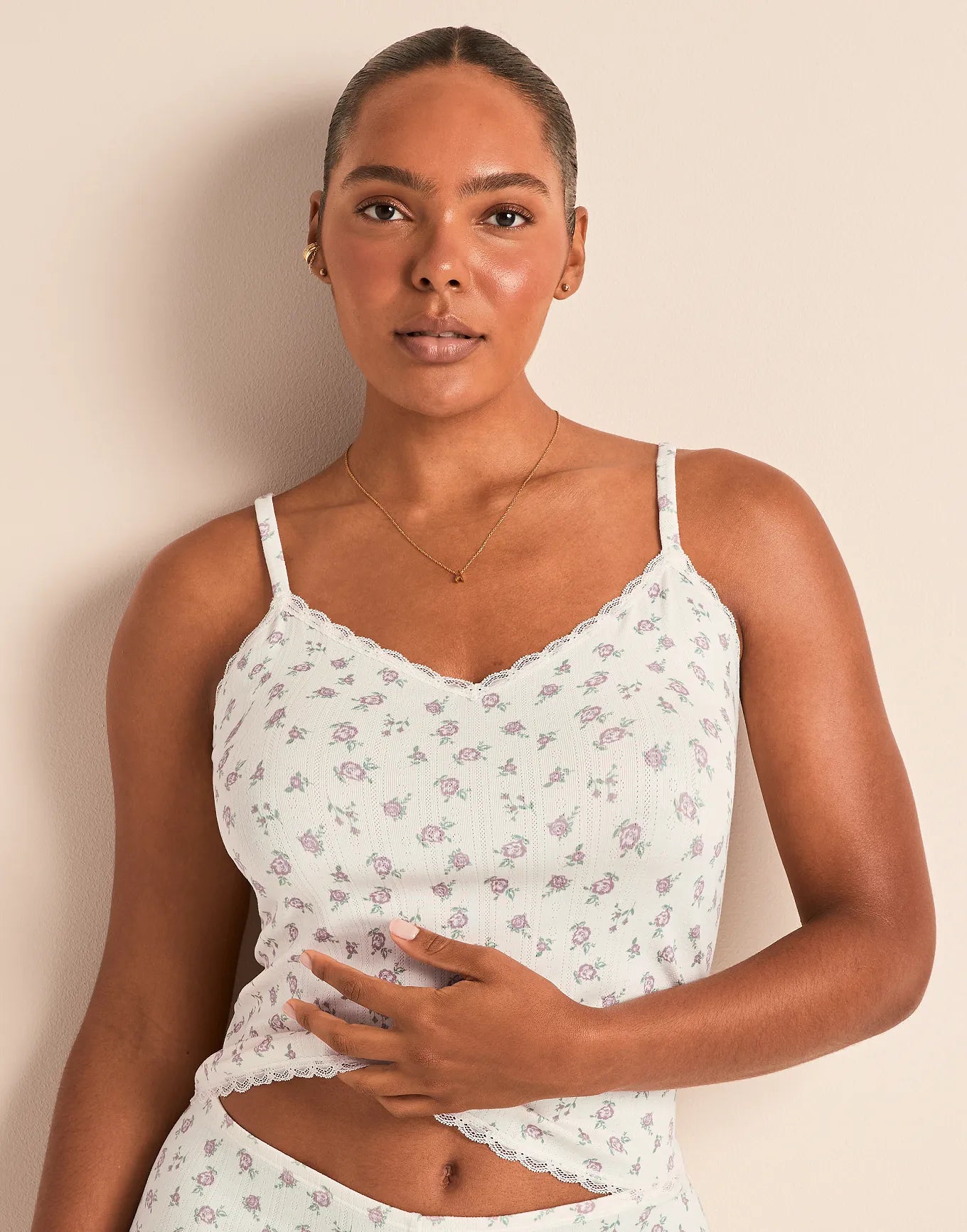 Pointelle Cami Print