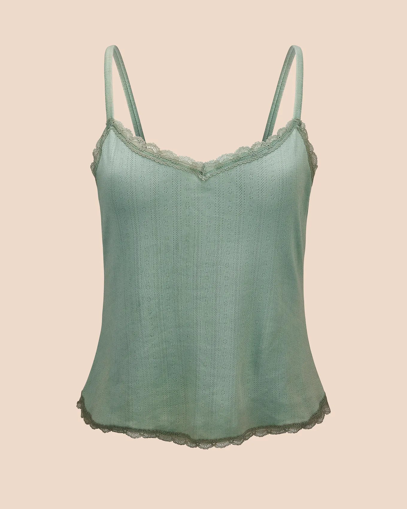 Pointelle Cami Green
