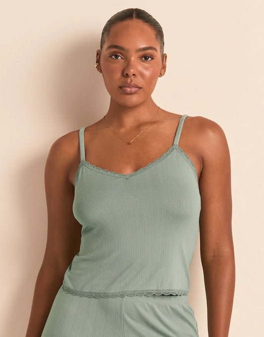 Pointelle Cami Green