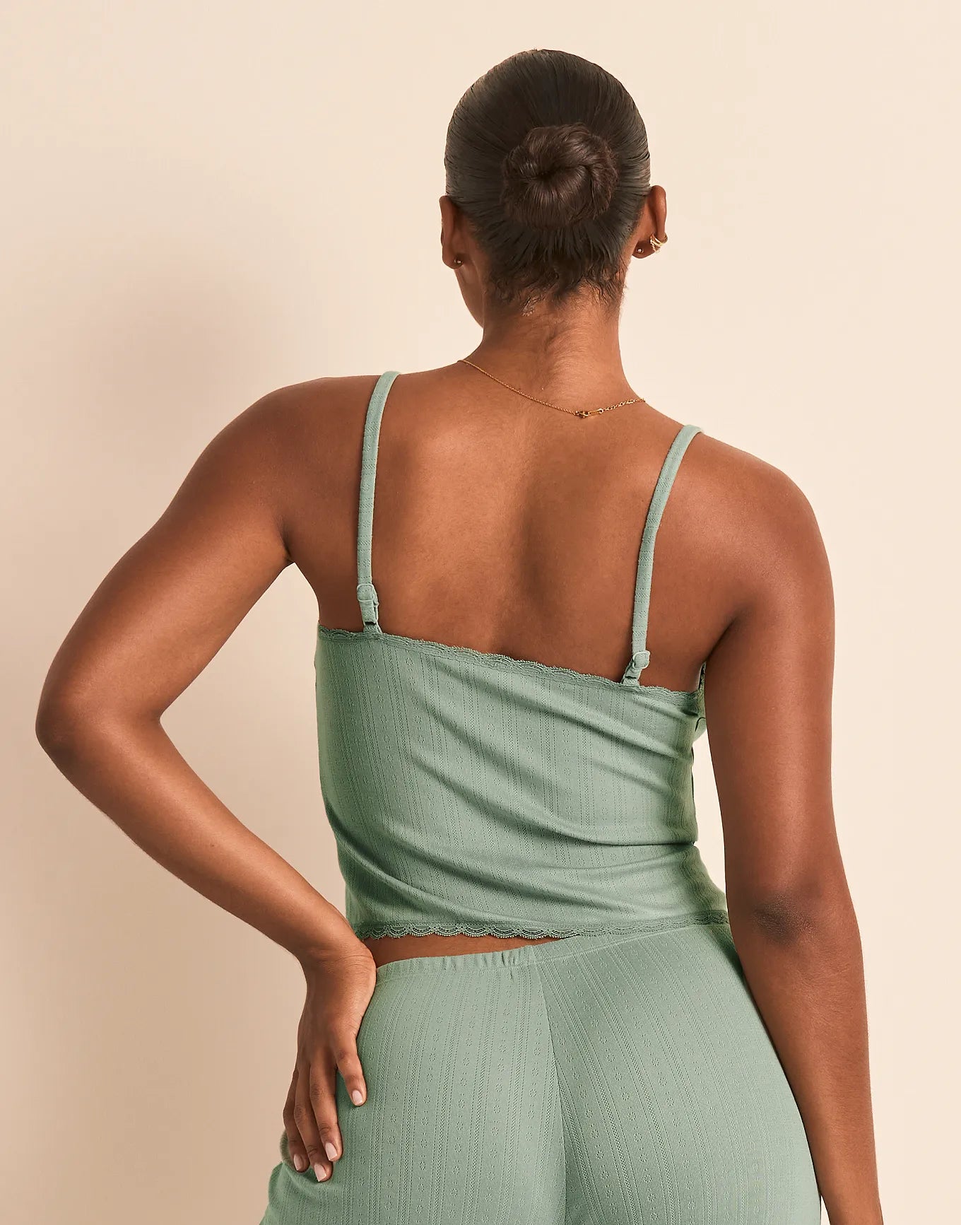 Pointelle Cami Green